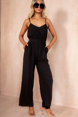 Cathy Black Linen Jumpsuit