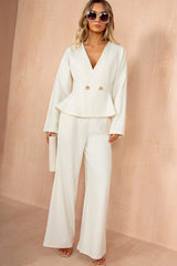 Luisa Cream Wide Leg Trousers