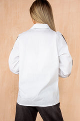Brynlee White Cotton Striped Shirt