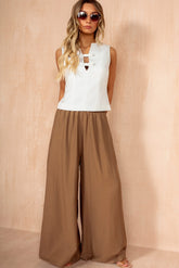 Julieta Camel Palazzo Trousers