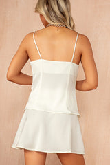 Katherine White Wrap Mini Skirt