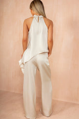 Raya Gold Satin Asymmetric Co Ord
