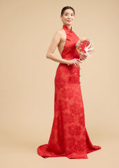 Lisa Bespoke Dress | Modern Red & Gold Silk Chinese Wedding Dress