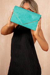 Pamela Turquoise Suedette Detachable Chain Bag