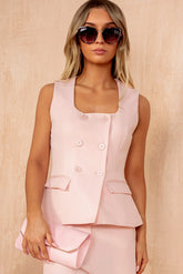 Juno Pink Square Neck Top