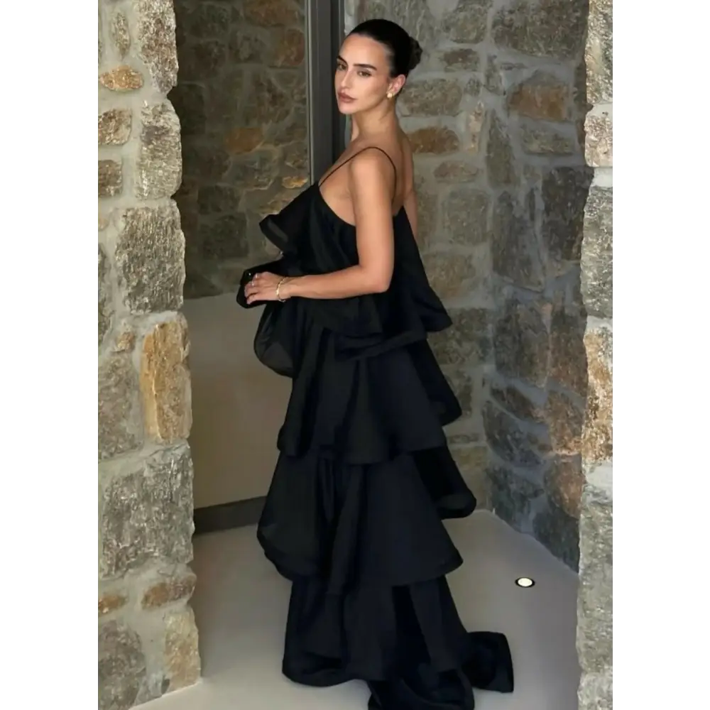 Elliatt Tilly 5 Tiered Maxi Dress in Black - 8 / Black - Dresses