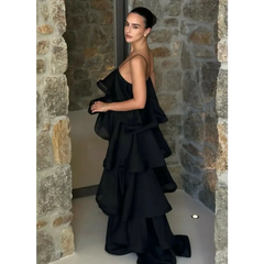 Elliatt Tilly 5 Tiered Maxi Dress in Black - 8 / Black - Dresses