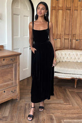 Emerson Fry - Jour Maxi Dress in Black Silk Velvet