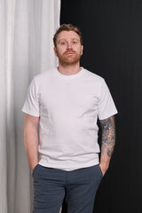 Spencer Rib SS O-Neck Tee Bright White