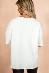 Annalise White Cotton Oversized Top