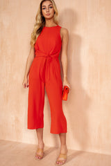 Cadhla Burnt Orange Tie Waist Jumpsuit