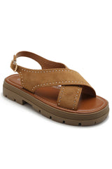 Selina Camel Studded Sandals