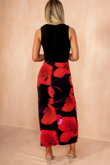 Opal Multi Floral 2 in 1 Bow Detail Midi Dress