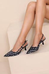 Penny Black Polka Dot Kitten Heels