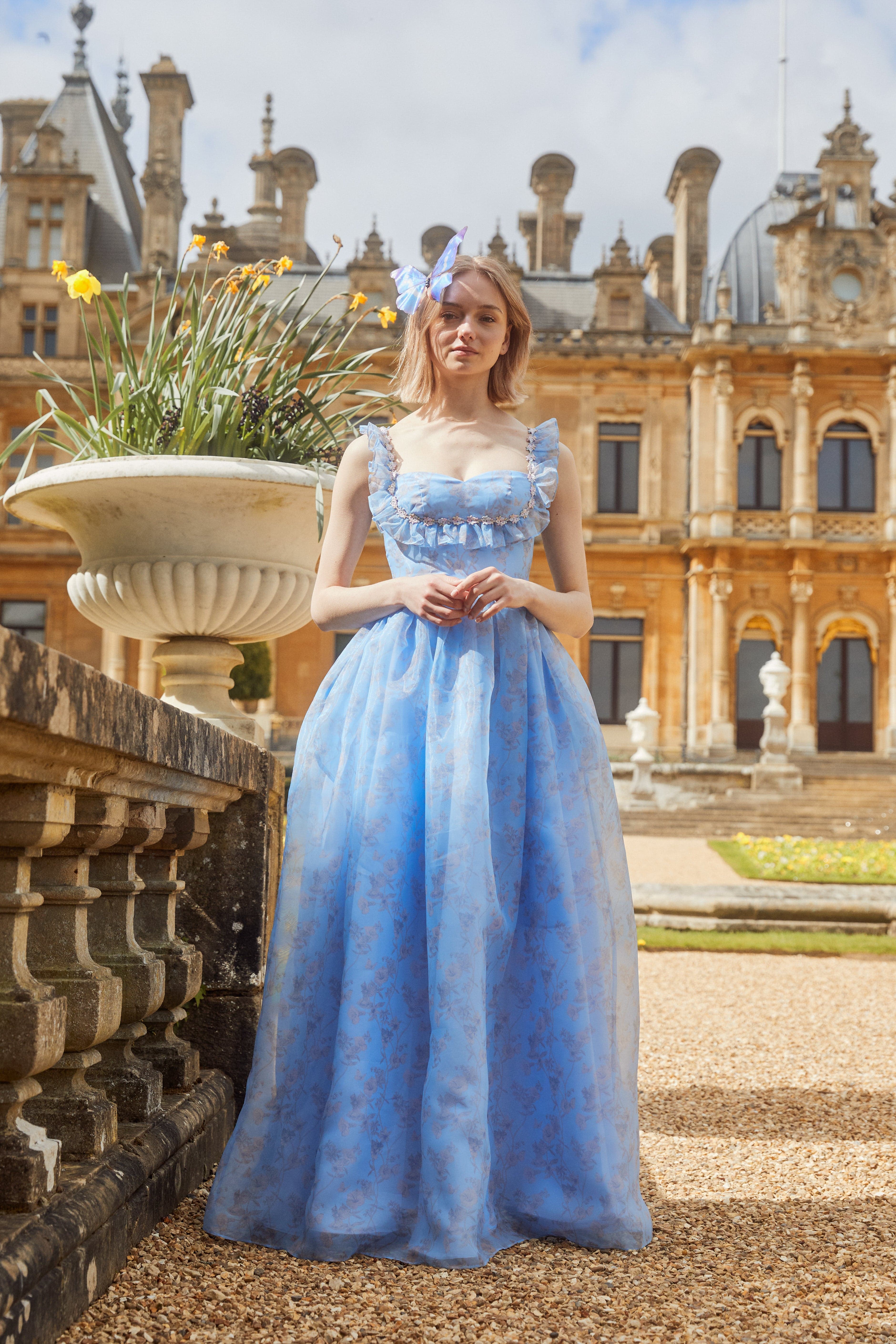 Fairy Tong dress Bindweed and Narcissus Fairy Gown - Sky blue