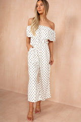 Bellamy Cream Polka Dot Culotte Jumpsuit