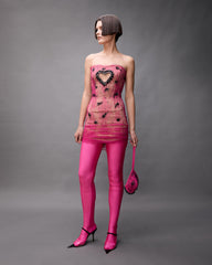 Embellished corset dress covered with lace with "Heart" cutout