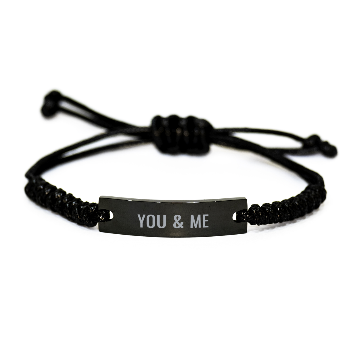 You & Me Bracelet Gift for Husband And Boyfriend Him Men Birthday Christmas Stainless Steel Rope Bracelet – front view