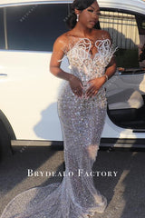 glitter beaded strapless prom dress