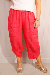 Goose Island 5591 Strawberry Button Detail Linen Trousers