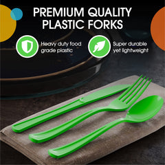 Lime Green Cutlery Combo Set | 600 Forks 600 Spoons And 600 Knives - 7.5 in.