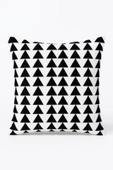 housse de coussin moderne noir et blanc motif géométrique décoratif