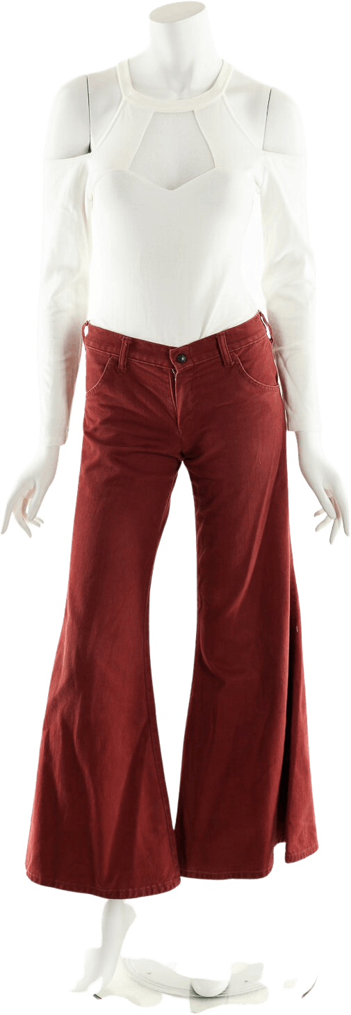 60’s Dark Red Bell Bottom Denim Jeans by JCPenney
