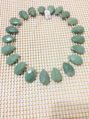 Amazonite Pear shape faceted , side drill 16x25 mm in All 21 pcs 16 inch Ful lstrand bead 100% Natural,