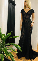 Thalia lace dress, Black wedding dress, Bridesmaid, Boho wedding , Gothic black wedding dresses, Black Evening Gown, Wedding Guest Dress