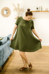 Plus size linen dress for women VICTORIA