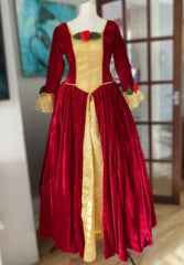 Christmas Belle Princess Dress, Adult Belle Princess Dress, Red Belle Dress