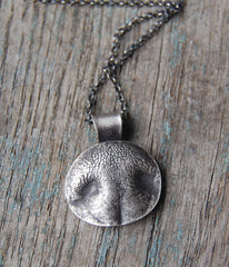 SMALL Silver Dog or Cat Nose Print - Customized for Your Pet with a Sterling Silver Chain
