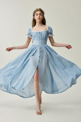 Monet Haze 26 | Fairy layered Linen Dress with pintucks