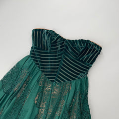 Free People Velvet + Lace Emerald Dress (0)