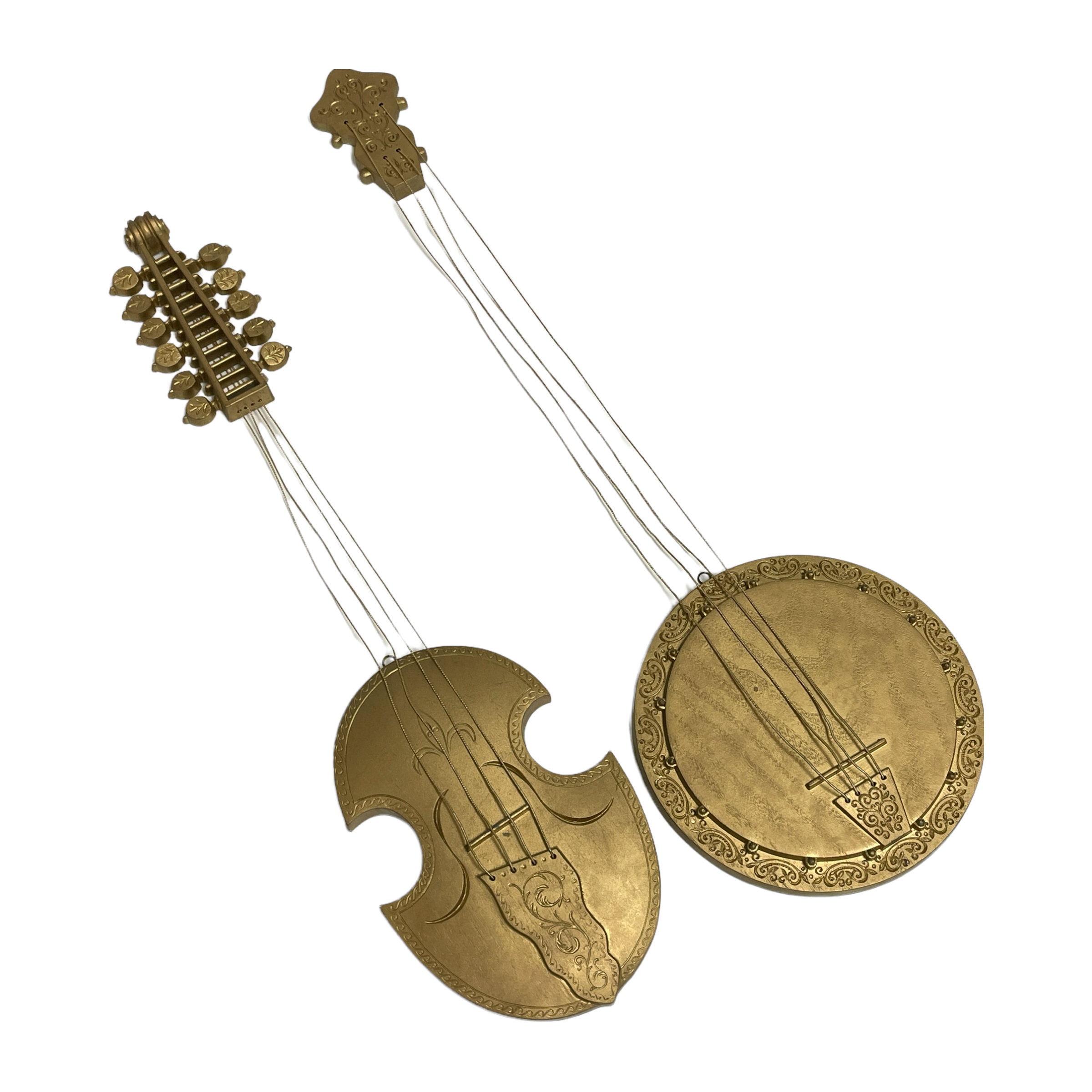 Burwood 26" Guitar & 29" Banjo Instrument Wall Hanging Art Decor