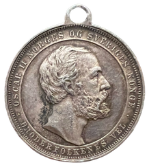 Oscar II 25 års regjeringsmedalje i sølv 1872-97