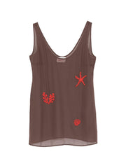 Mini abito da donna MC2 Saint Barth marrone con motivo stella marina RAA0001 09609L MC2 ST. BARTH