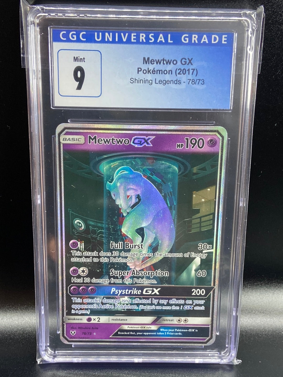 Mewtwo GX Shining Legends Full Art Mewtube 78/73 CGC 9