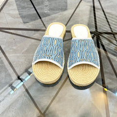 CD Espadrille Slide Blue Printed Fabric 639438