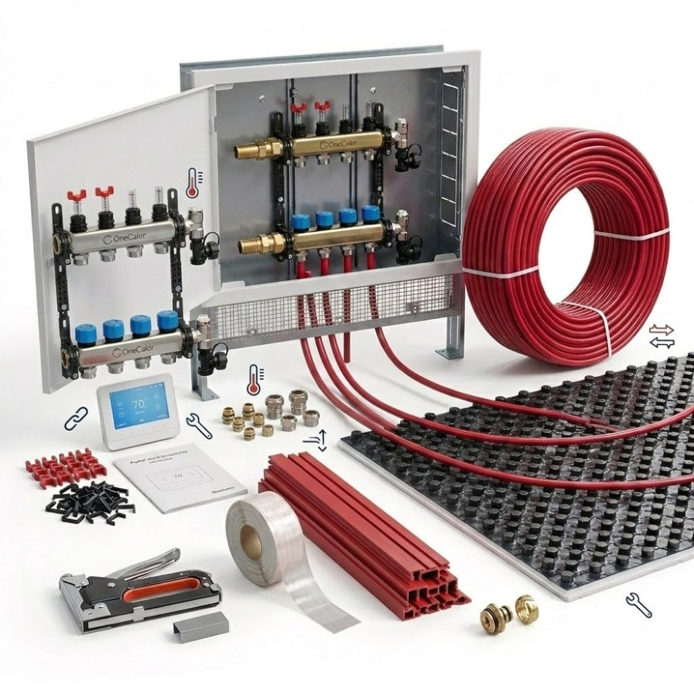 onecalor kit riscaldamento a pavimento onecalor per impianti civili 80 m pannello bugnato 20 25 mm