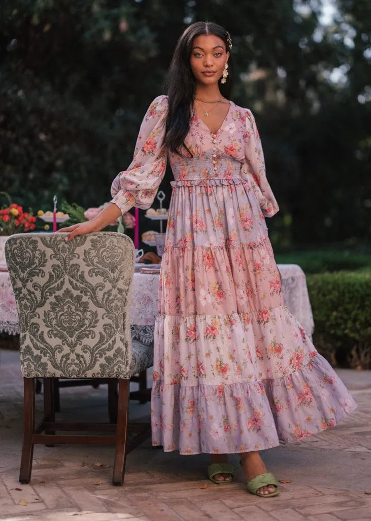 Garden Rose Dress Dresses - JessaKae - Garden Rose Dress - Sweet Peony / XXS