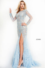 Jovani 37580 prom dress images. Jovani 37580 is available in these colors: Black, Light Blue.