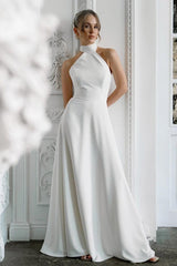 Juliette Halter Satin Wedding Dress | JewelClues