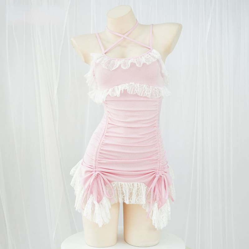 Kawaii Cute Pink Princess Sexy Dress ON485 - Pink / One Size