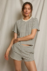 Lainey Rugby Tee - Navy Mini Stripe