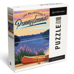Lake Wallenpaupack, Pennsylvania, Canoe and Lake, Jigsaw Puzzle Puzzle Lantern Press