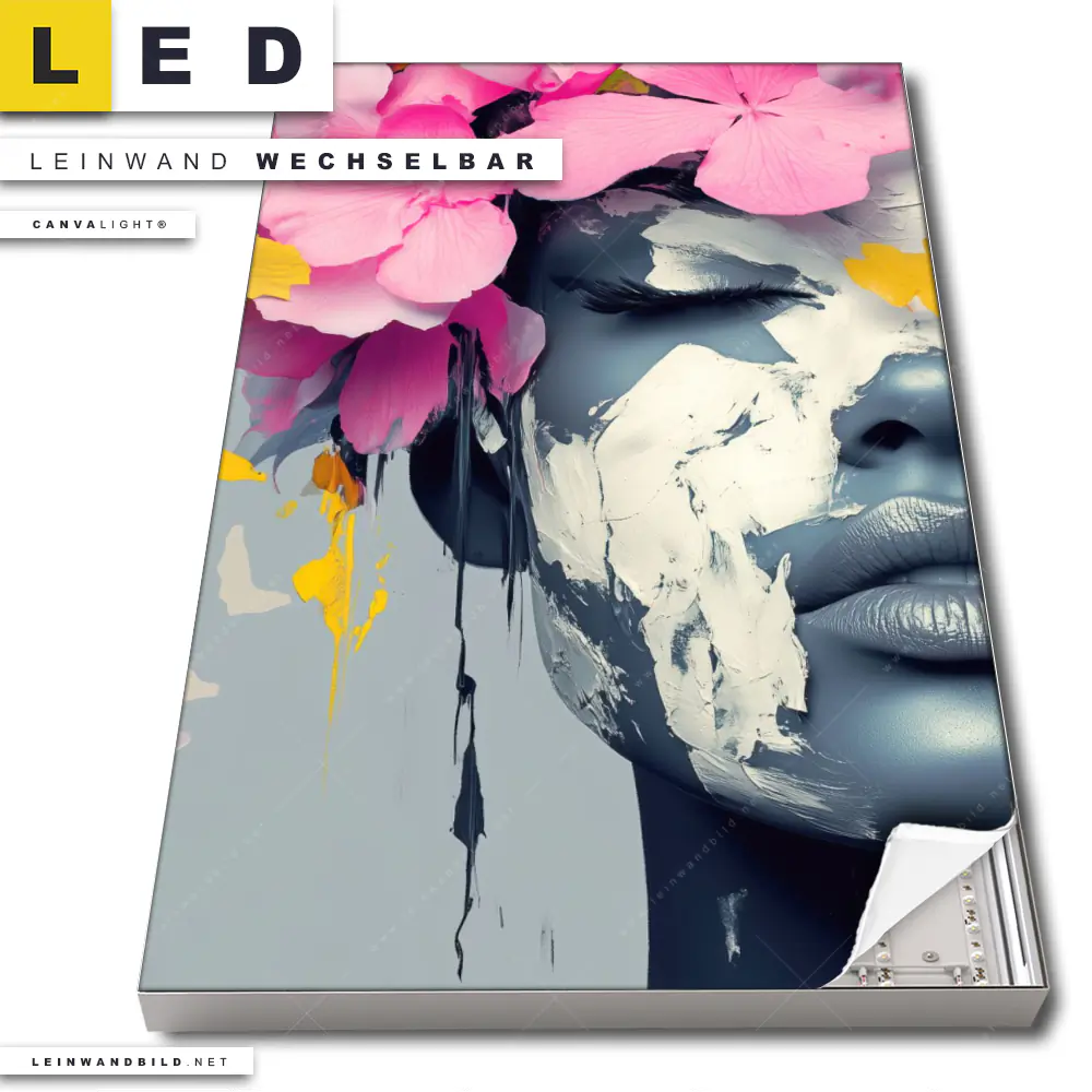 Led Leinwandbild Florales Portraet Design Hochformat Produktvorschau