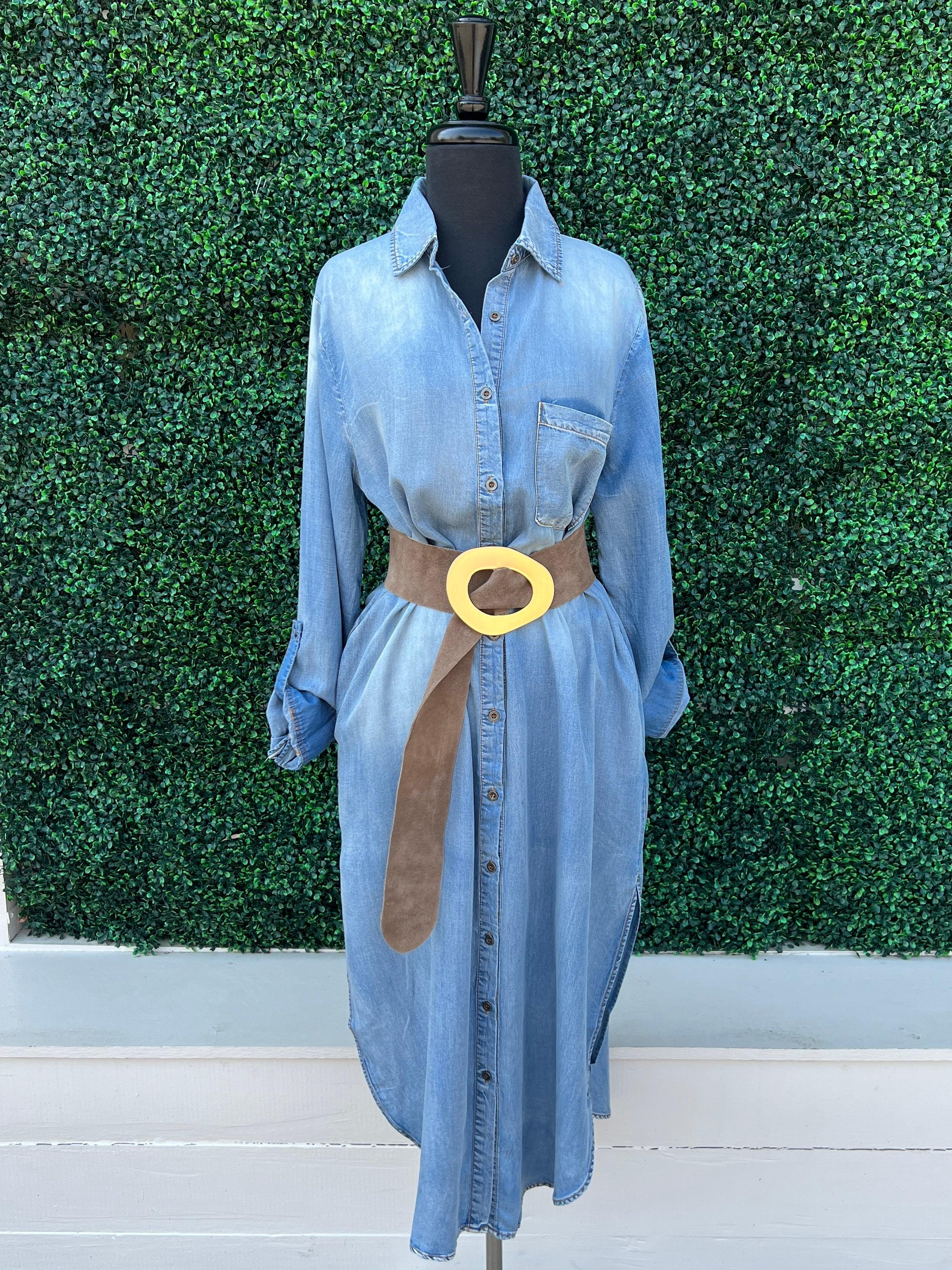 Geegee dresses long maxi denim tres chic houston shirt dress