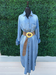 Geegee dresses long maxi denim tres chic houston shirt dress