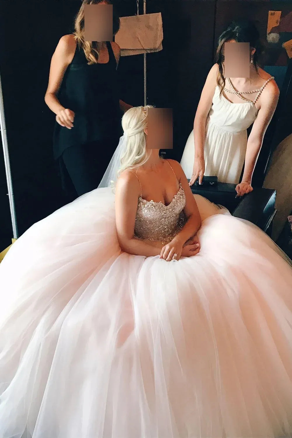 Pnina Tornai Custom Blush Tulle Ballgown 0
